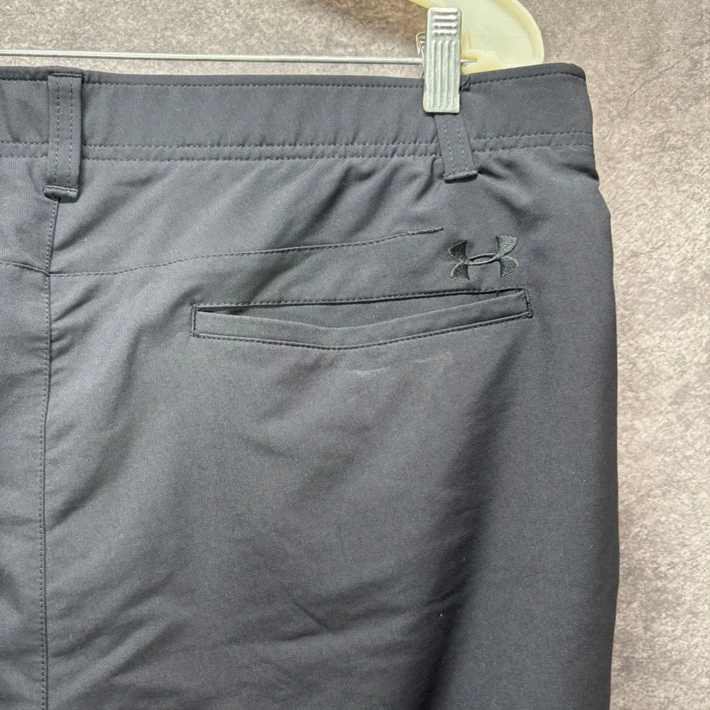 Under Armour Mens Black Performance Golf Pants Size 38x34 Tapered Leg Chino